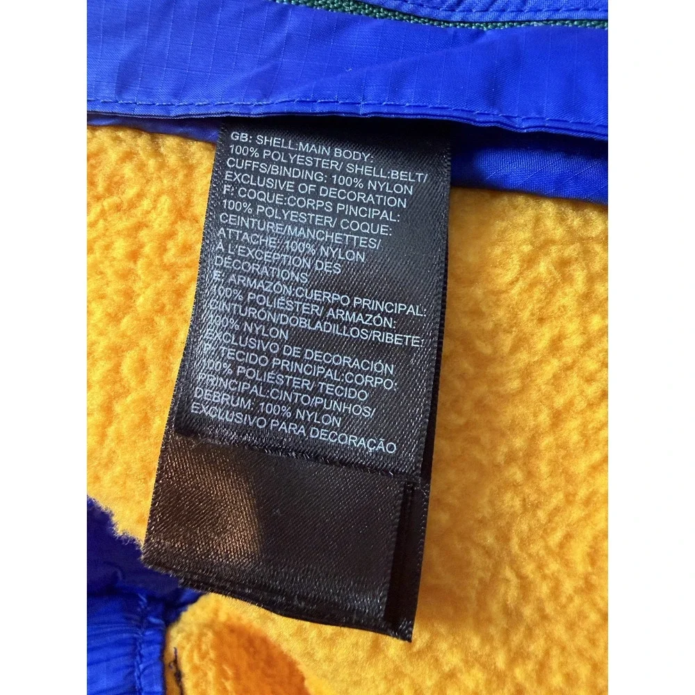 The North Face Colorblock Fleece Jogger Side Zipper Yellow Pants Men's Size L